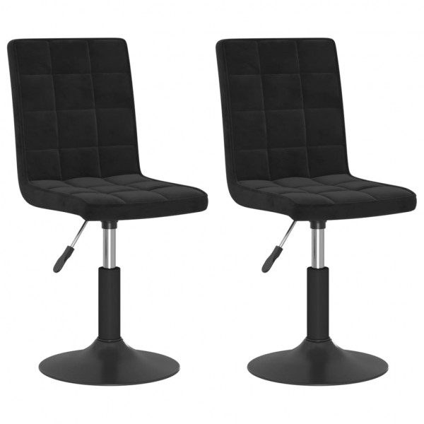 Cadeiras de jantar giratórias 2 pcs veludo preto M 2