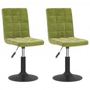 Cadeiras de jantar giratórias 2 pcs veludo verde-claro H