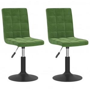 Cadeiras de jantar giratorias 2 pcs veludo verde-escuro H