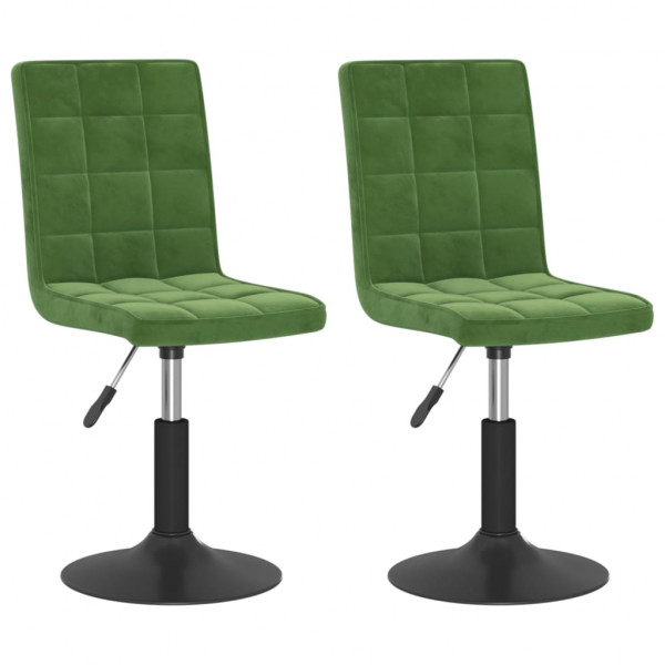 Cadeiras de jantar giratorias 2 pcs veludo verde-escuro M 2