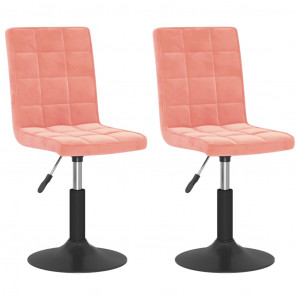 Cadeiras de jantar giratórias 2 pcs veludo rosa H