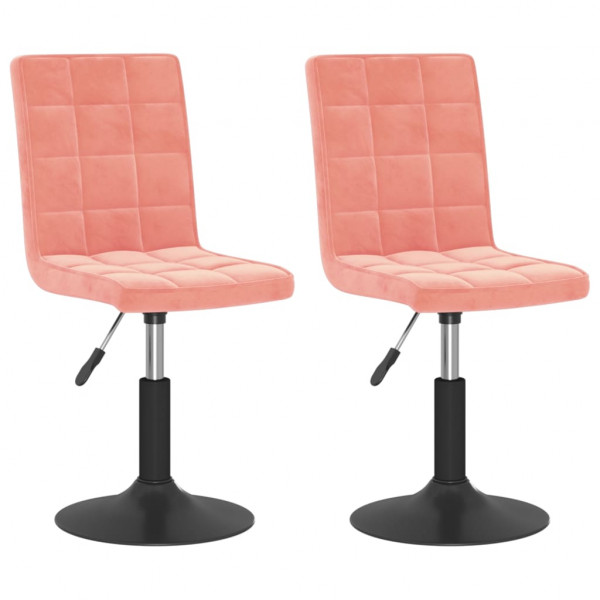 Cadeiras de jantar giratórias 2 pcs veludo rosa M 2
