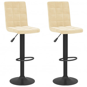Bancos de bar 2 pcs veludo creme H