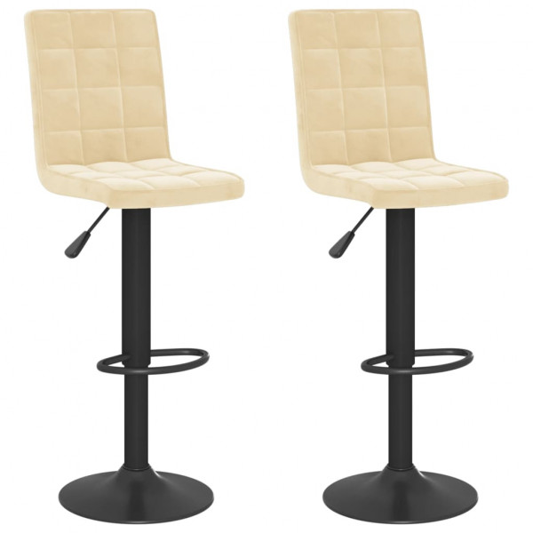 Bancos de bar 2 pcs veludo creme M 2