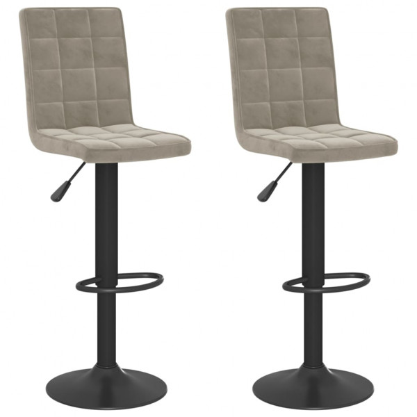 Bancos de bar 2 pcs veludo cinzento-claro M 2
