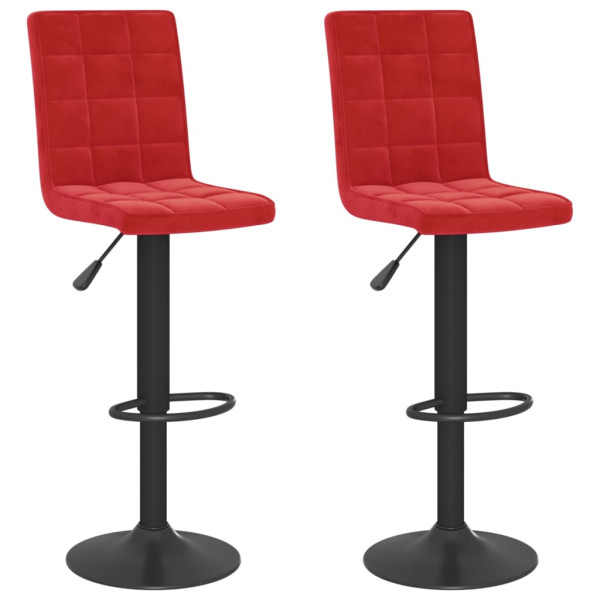 Bancos de bar 2 pcs veludo vermelho tinto M 2