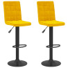 Bancos de bar 2 pcs veludo amarelo mostarda 2