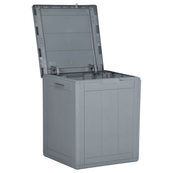 Caja de almacenaje para jardín 90L PP ratán gris M 4