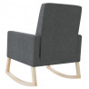 Silla mecedora de tela gris oscura 5