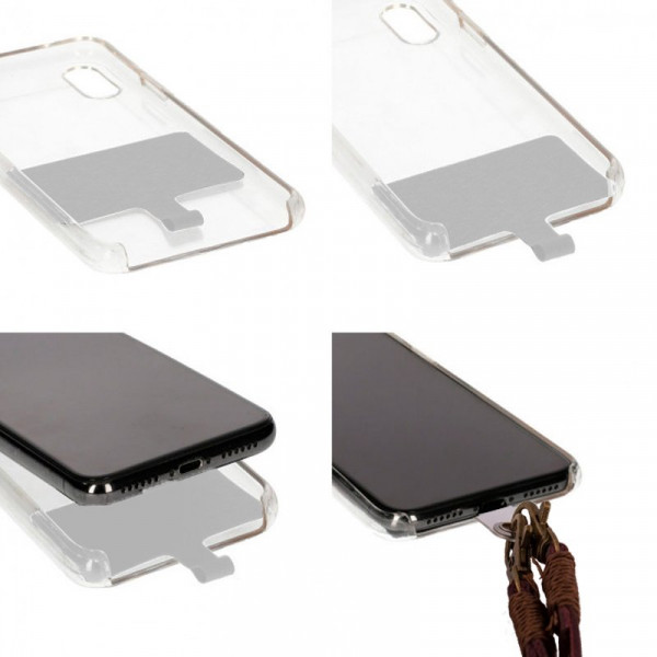 Corda de pingente de polipiel COOL Universal com cartão para Smartphone Brown M 4