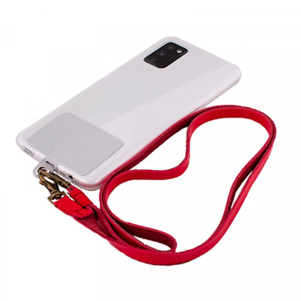 Cordón Colgante Polipiel COOL Universal con Tarjeta para Smartphone Rojo D