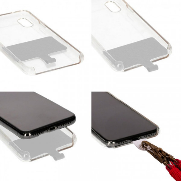 Cordón Colgante Polipiel COOL Universal con Tarjeta para Smartphone Rojo M 3