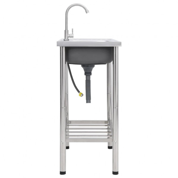 Fregadero de camping de un seno y grifo acero inoxidable M 3