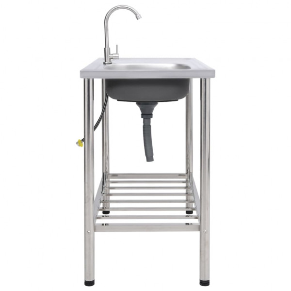 Fregadero de camping de un seno y grifo acero inoxidable M 3