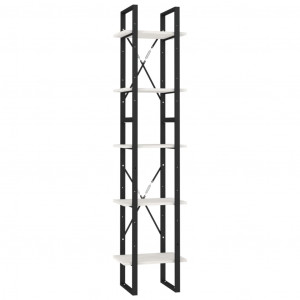 Estante com 5 prateleiras 40x30x175 cm madeira de pinho branco H