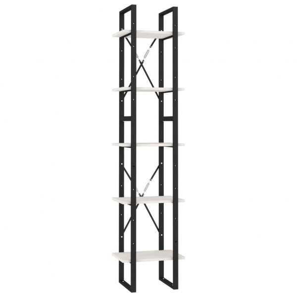 Estante com 5 prateleiras 40x30x175 cm madeira de pinho branco M 2