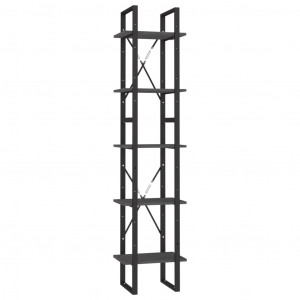 Estantería librería 5 niveles madera de pino gris 40x30x175 cm H