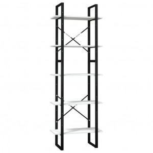 Estante com 5 prateleiras 60x30x175 cm madeira de pinho branco H