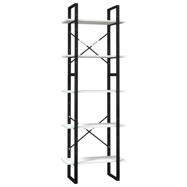 Estantería 5 niveles madera de pino blanco 60x30x175 cm M 2