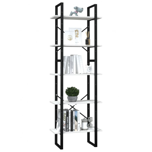 Estante com 5 prateleiras 60x30x175 cm madeira de pinho branco M 3