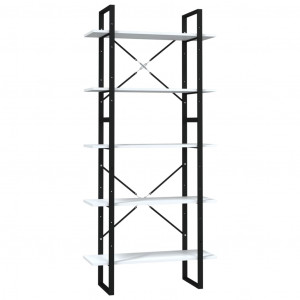 Estante com 5 prateleiras 80x30x175 cm derivados madeira branco H