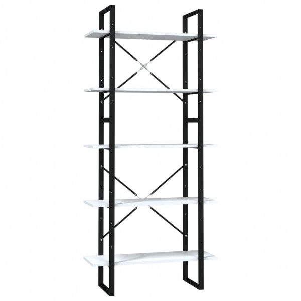 Estantería 5 niveles madera de ingeniería blanca 80x30x175 cm M 2