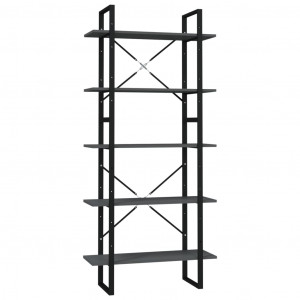 Estantería de 5 niveles madera de ingeniería gris 80x30x175 cm H