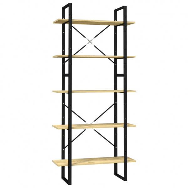 Estantería de 5 niveles madera de pino 80x30x175 cm M 2
