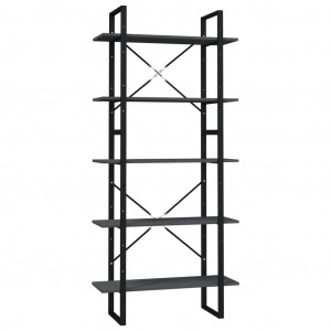 Estantería de 5 niveles madera de pino gris 80x30x175 cm H