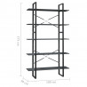 Estante c/ 5 prateleiras 100x30x175cm madeira de pinho cinzento 5