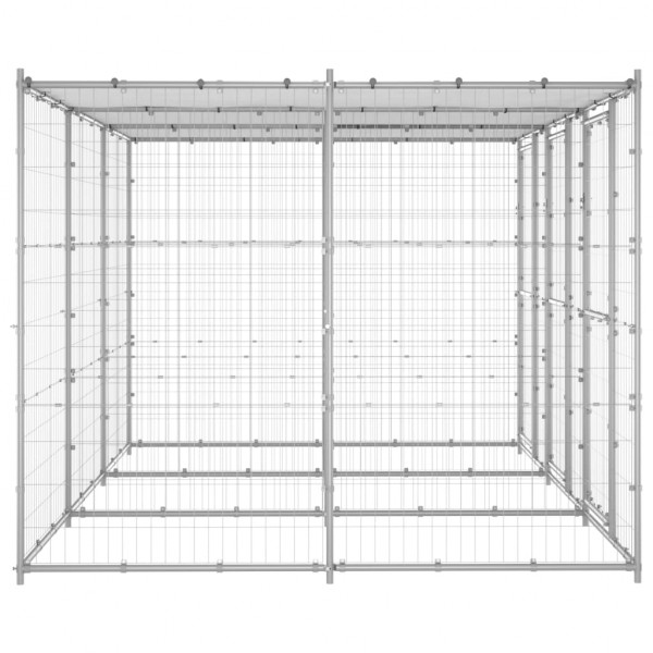 Canil de exterior com telhado 7.26 m² aço galvanizado M 3