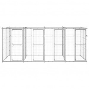 Canil de exterior com telhado 9.68 m² aço galvanizado H