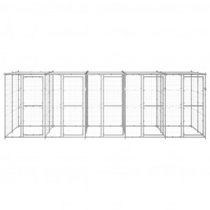 Perrera de exterior de acero con techo 12.1 m² H