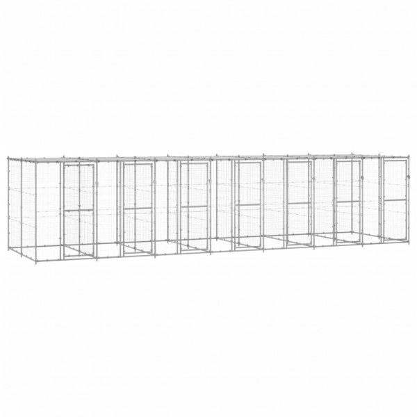Perrera de exterior de acero galvanizado con techo 16.94 m² D