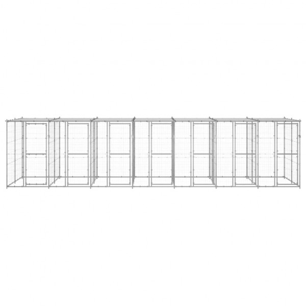 Canil de exterior com telhado 16.94 m² aço galvanizado M 2