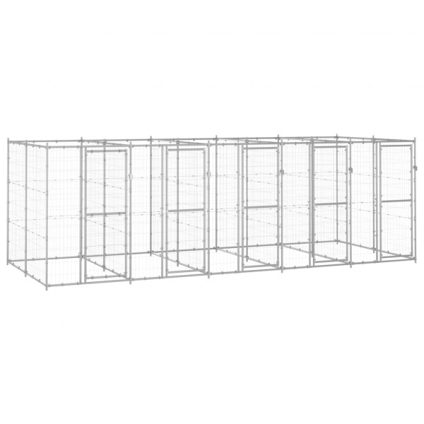 Perrera de exterior de acero galvanizado 12.1 m² D