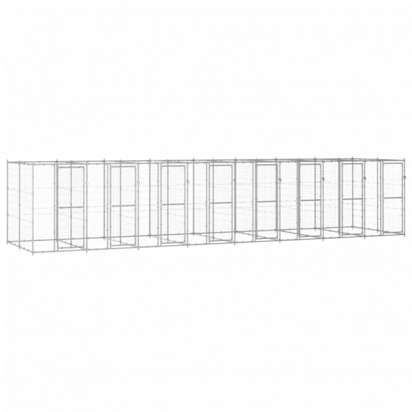 Perrera de exterior de acero galvanizado 19.36 m² D