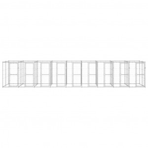 Canil de exterior 21.78 m² aço galvanizado H