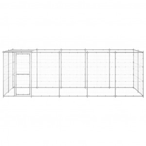 Perrera de exterior de acero galvanizado con techo 12.1 m² H