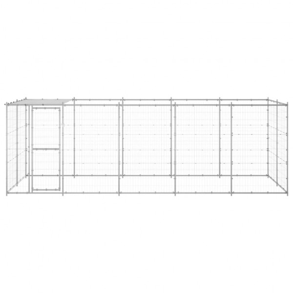 Perrera de exterior de acero galvanizado con techo 12.1 m² M 2