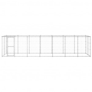 Canil de exterior com telhado 16.94 m² aço galvanizado H