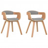 Sillas de comedor 2 uds madera curvada y tela gris taupé 1