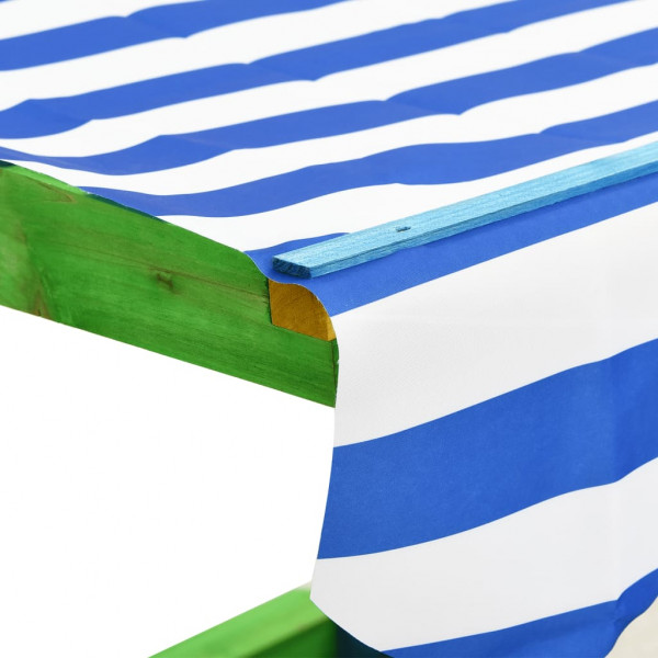 Caixa de areia c/ telhado ajustável madeira abeto UV50 multicor M 5