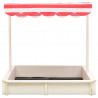 Arenero con tejado ajustable madera abeto blanco y rojo UV50 2