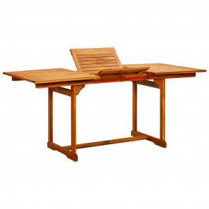 Mesa de comedor jardín madera maciza acacia (120-170)x80x75 cm H