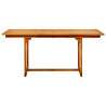 Mesa de comedor jardín madera maciza acacia (120-170)x80x75 cm 5