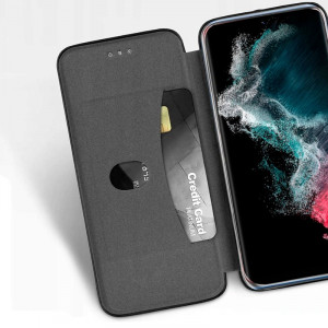 Fundação COOL Capa de Flip para Samsung S908 Galaxy S22 Ultra Elegância Preto H
