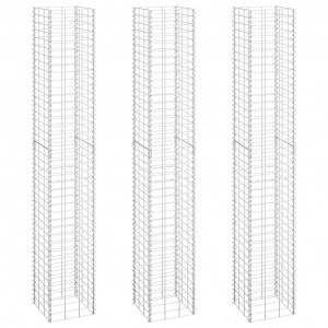 Canteiro/gabião elevado 3 pcs 30x30x200 cm ferro H
