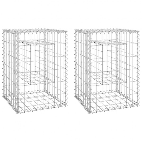 Postes/cestos gabião 2 pcs 40x40x60 cm ferro M 2