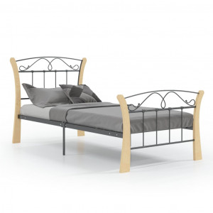 Estructura de cama de metal negra 90x200 cm H